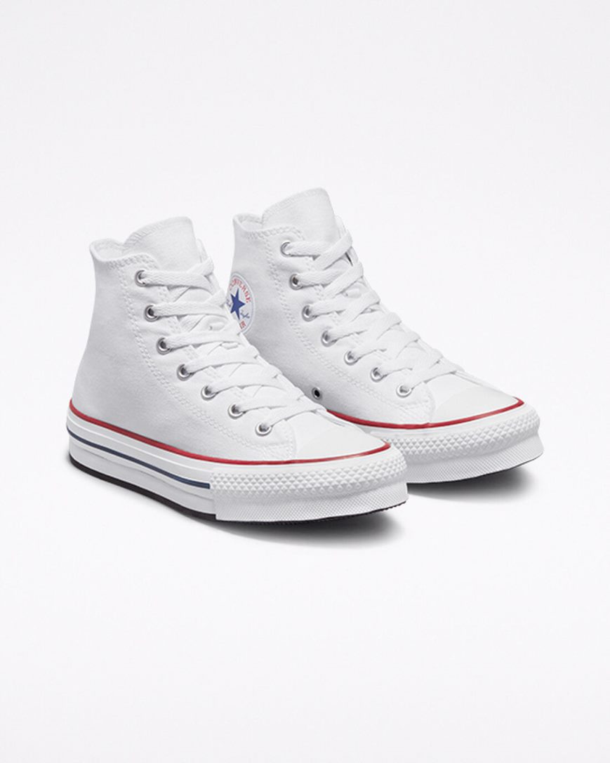 Zapatos Plataforma Converse Chuck Taylor All Star Lift Altas Niña Blancas Rojas Oscuro Azul Marino | PE 7W482E